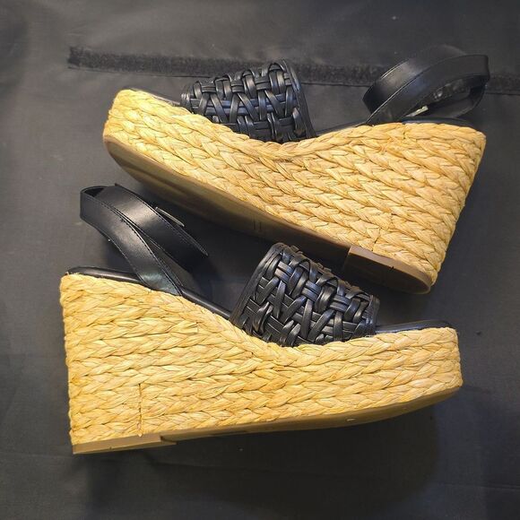 BRAND NEW MARC FISHER WOMEN's GODINA ESPADRILLE SQUARE TOE WEDGE SANDAL G1 - Picture 9 of 15